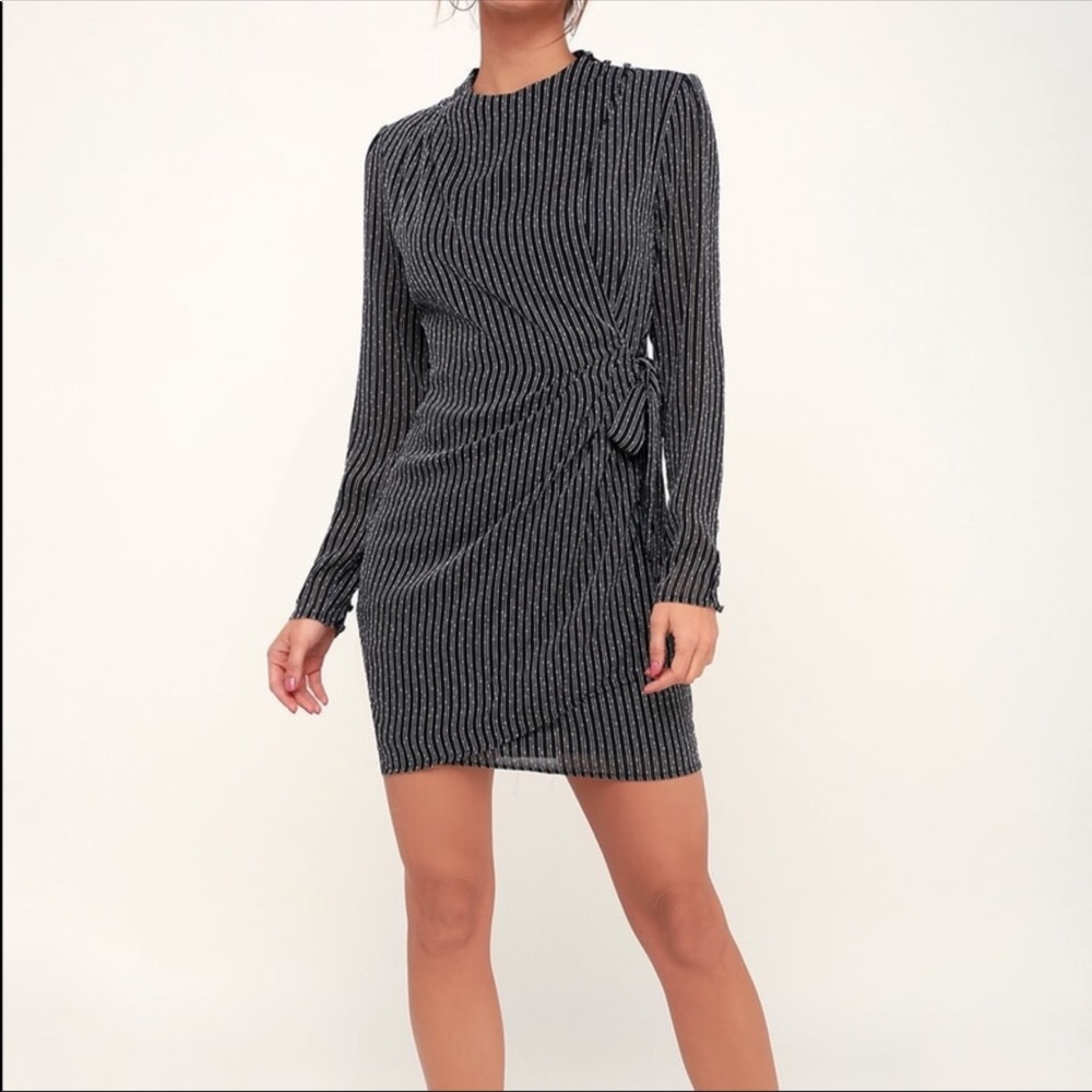 Astr The Label Jolene Black Wrap Dress